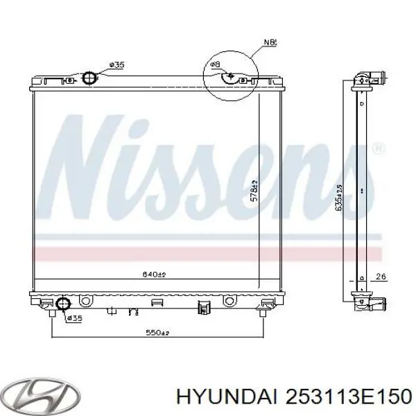253113E150 Hyundai/Kia radiador