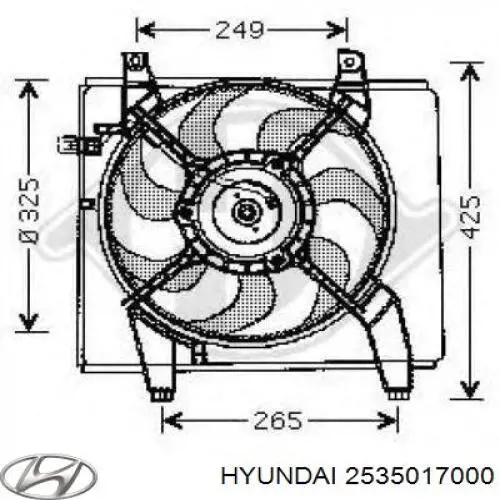 2535017000 Hyundai/Kia bastidor radiador