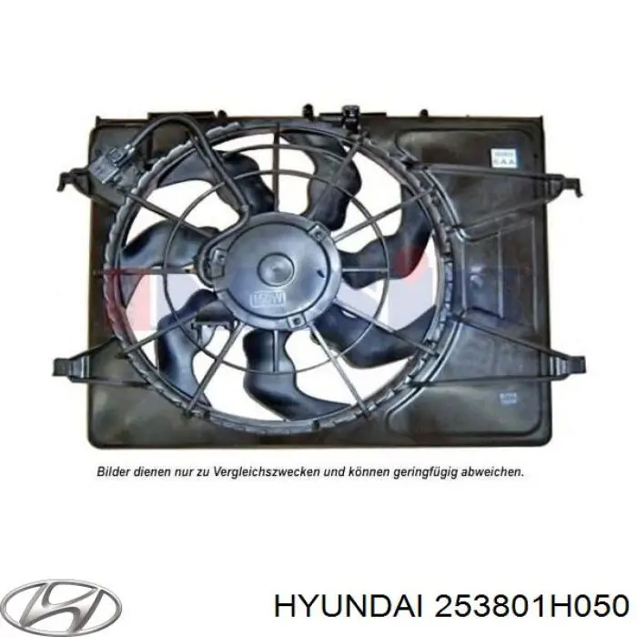 253801H050 Hyundai/Kia ventilador (rodete +motor refrigeración del motor con electromotor completo)