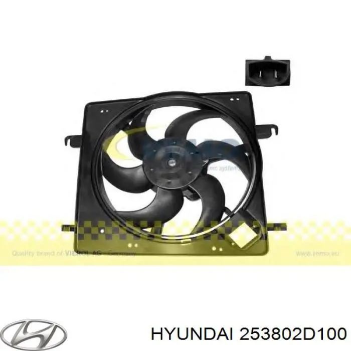 25380-2d100 Hyundai/Kia difusor de radiador, ventilador de refrigeración, condensador del aire acondicionado, completo con motor y rodete