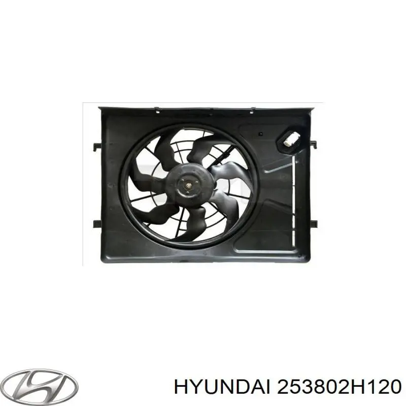 253802H120 Hyundai/Kia difusor de radiador, ventilador de refrigeración, condensador del aire acondicionado, completo con motor y rodete