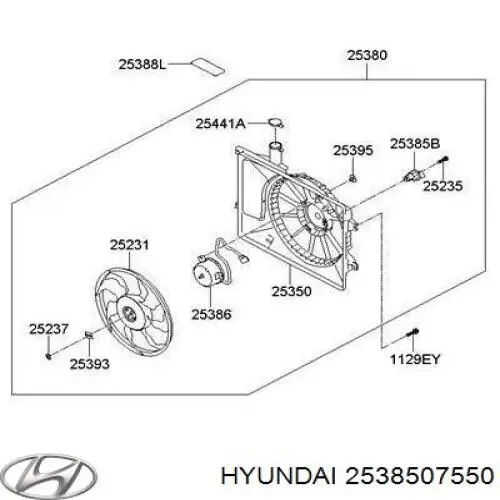 2538507550 Hyundai/Kia control de velocidad de el ventilador de enfriamiento (unidad de control)
