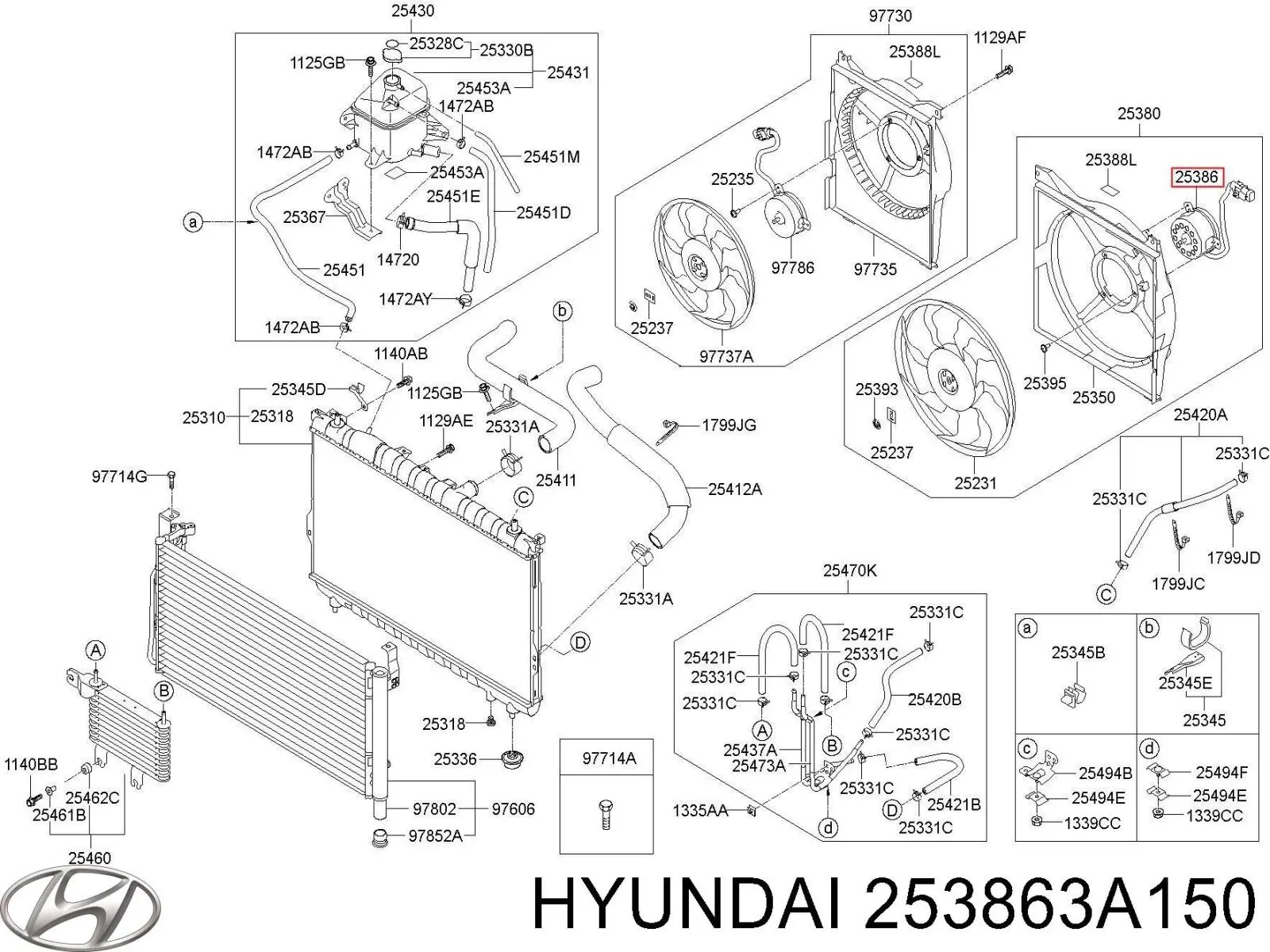 Motor eléctrico, ventilador del radiador para Hyundai Trajet (FO)