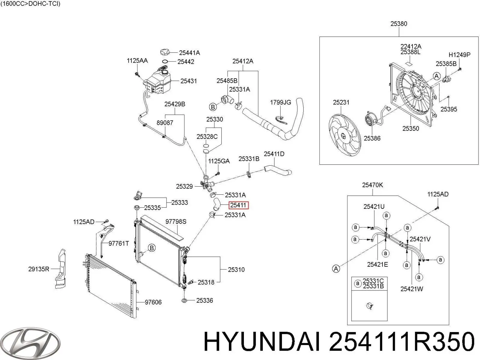 Comprar 254111R350 Hyundai/Kia Manguera superior del radiador