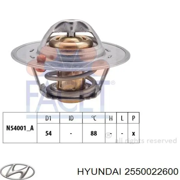 Termostato Hyundai/Kia 2550022600 precio, desde 6,95 EUR