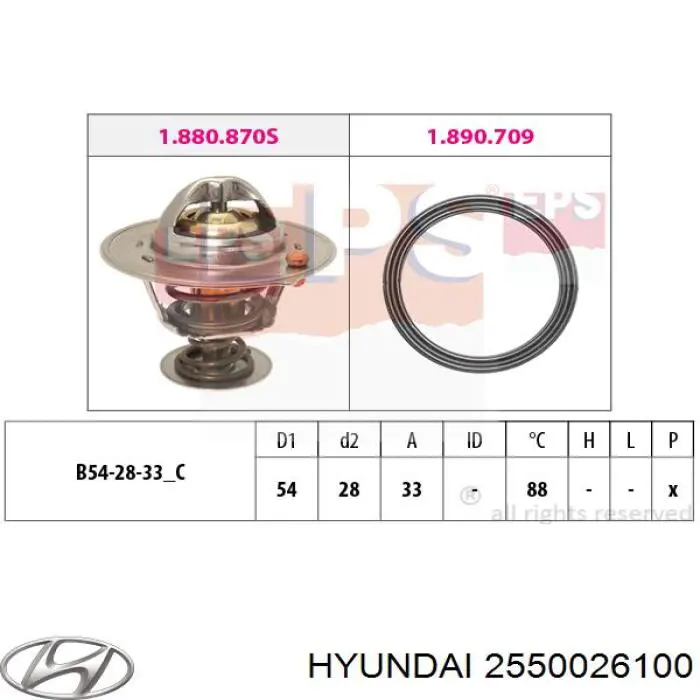 Comprar 2550026100 Hyundai/Kia Termostato
