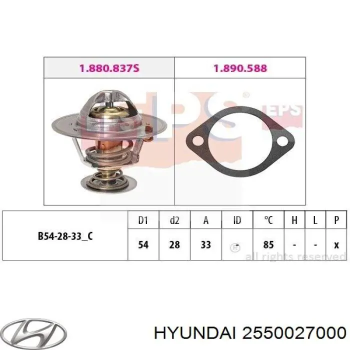 Termostato 2550027000 Hyundai/Kia