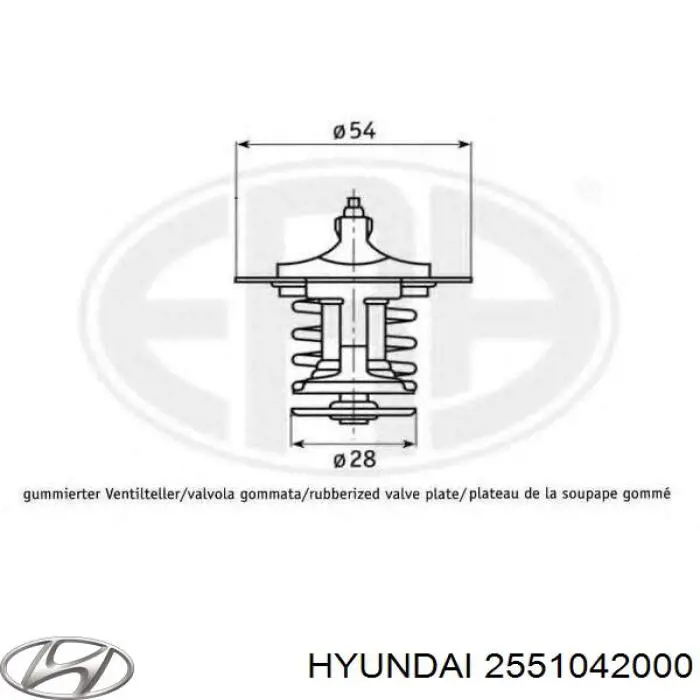 Termostato, refrigerante Hyundai Tucson 1 JM