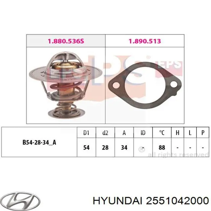2551042000 Hyundai/Kia termostato
