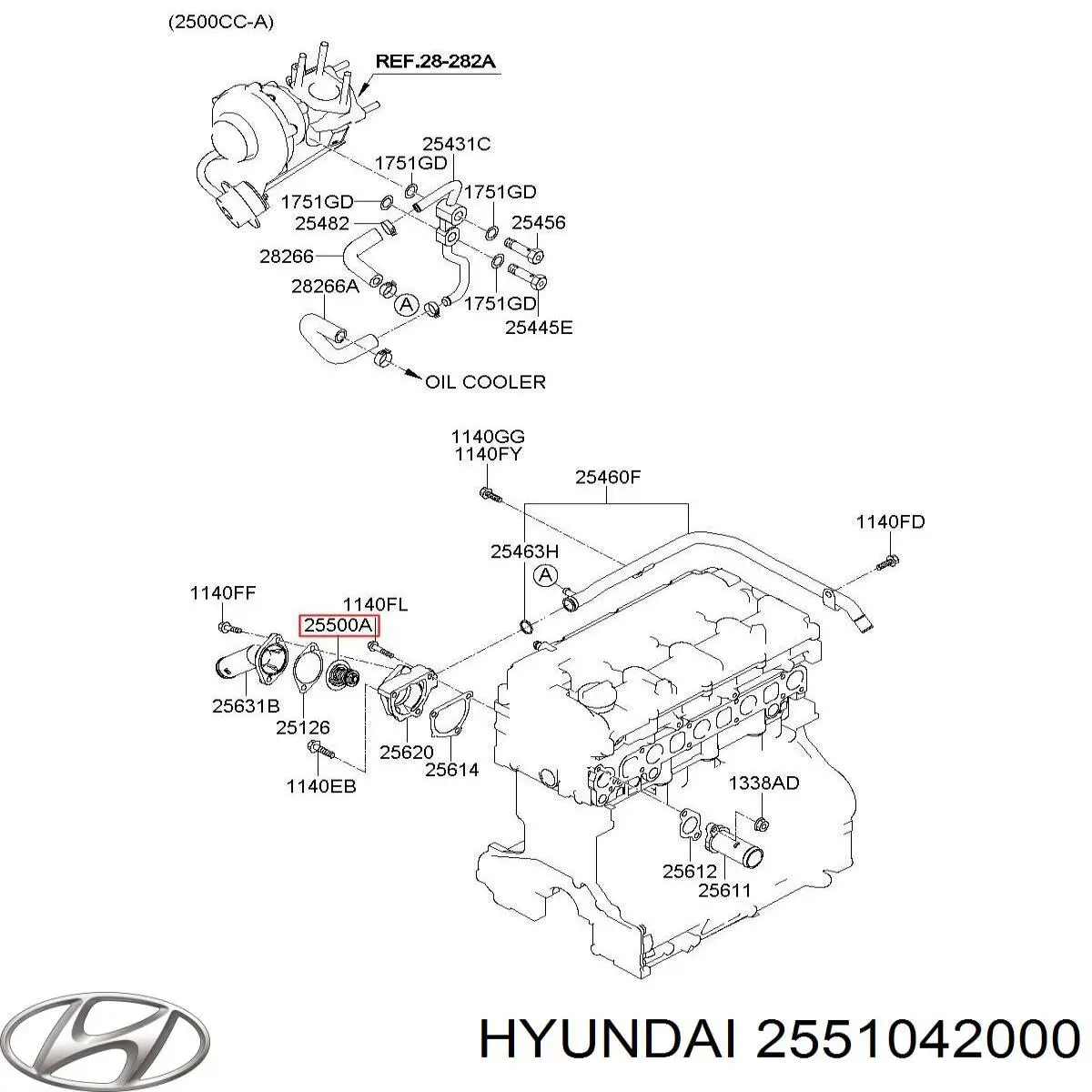Termostato, refrigerante Hyundai Tucson 1 JM