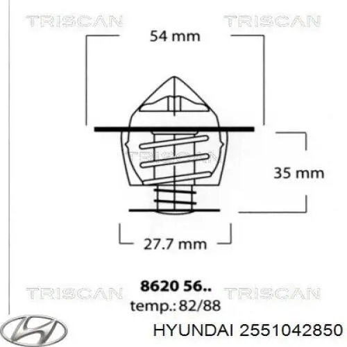 2551042850 Hyundai/Kia termostato