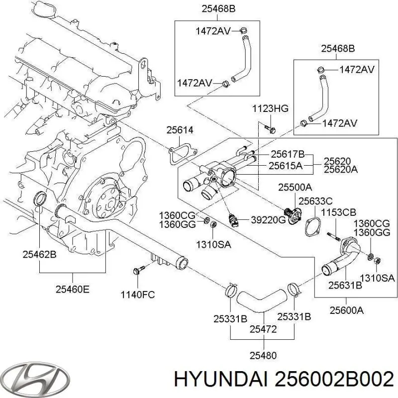 Carcasa del termostato Hyundai/Kia 256002B002 precio, desde 161,06 EUR