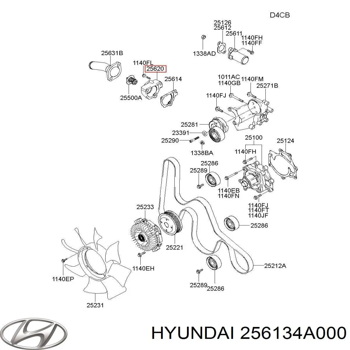 Comprar 256134A000 Hyundai/Kia Caja de termostato