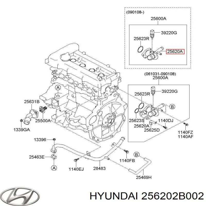 Caja del termostato para KIA Cerato I LD