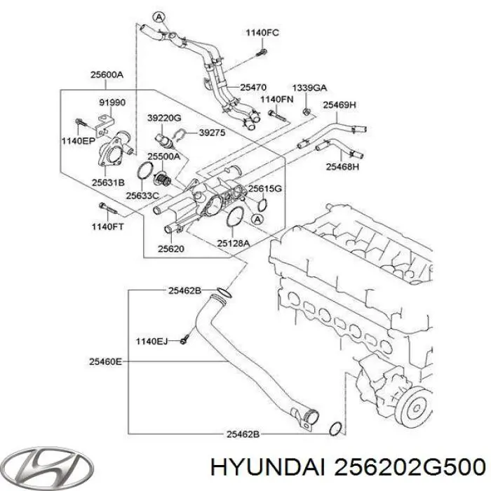 Carcasa del termostato Hyundai/Kia 256202G500 precio, desde 71,59 EUR
