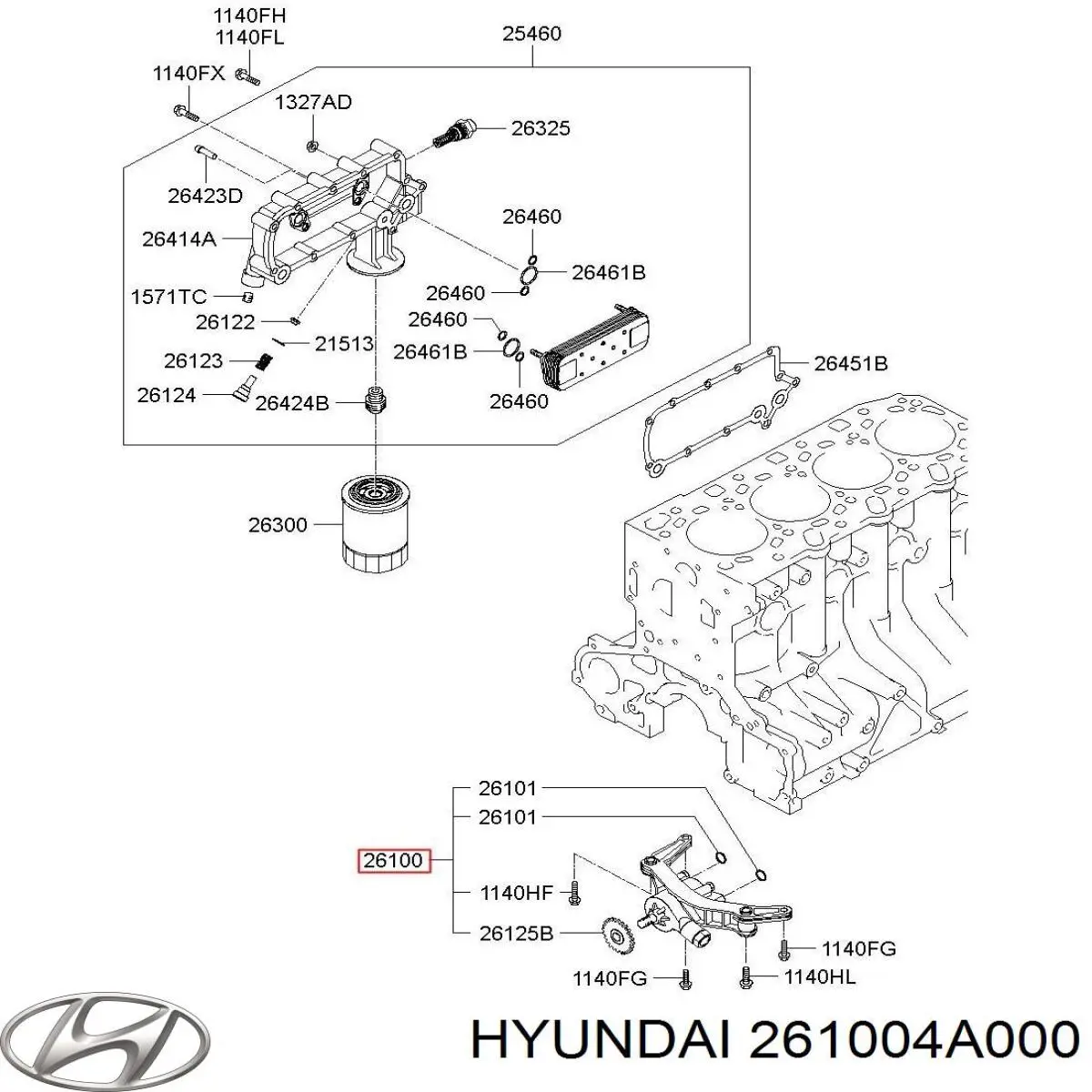Comprar 261004A000 Hyundai/Kia Bomba De Aceite