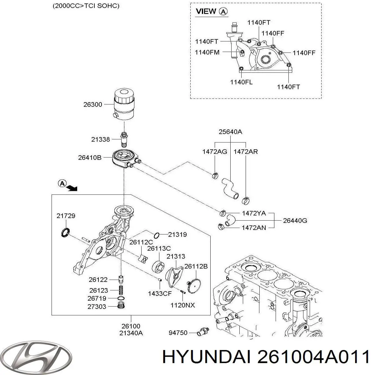Comprar 261004A011 Hyundai/Kia Bomba De Aceite