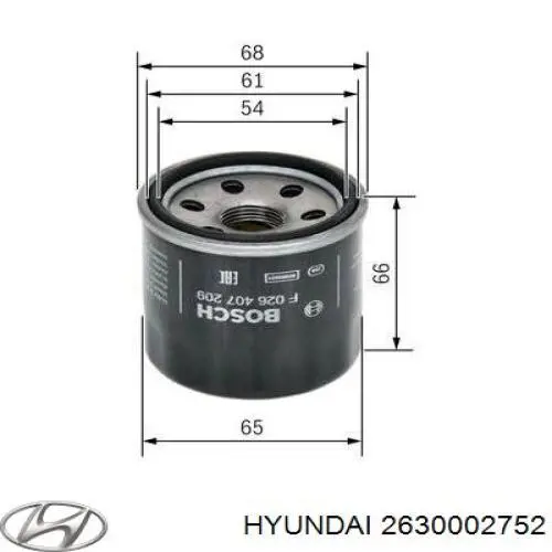 Filtro de aceite Hyundai/Kia 2630002752 precio, desde 4,87 EUR