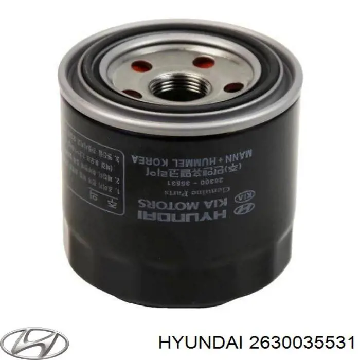 Filtro de aceite Hyundai/Kia 2630035531 precio, desde 4,98 EUR