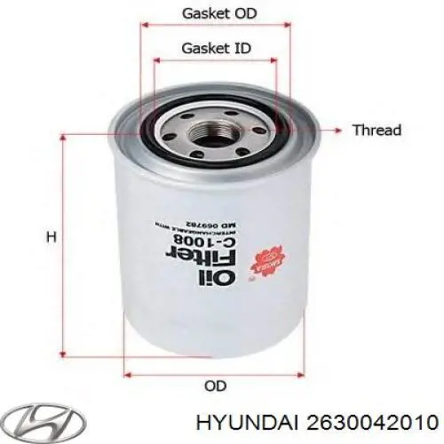Filtro de aceite Hyundai/Kia 2630042010 precio, desde 12,98 EUR