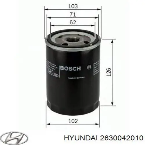 Filtro de aceite Hyundai/Kia 2630042010 precio, desde 12,98 EUR