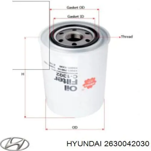 2630042030 Hyundai/Kia filtro de aceite