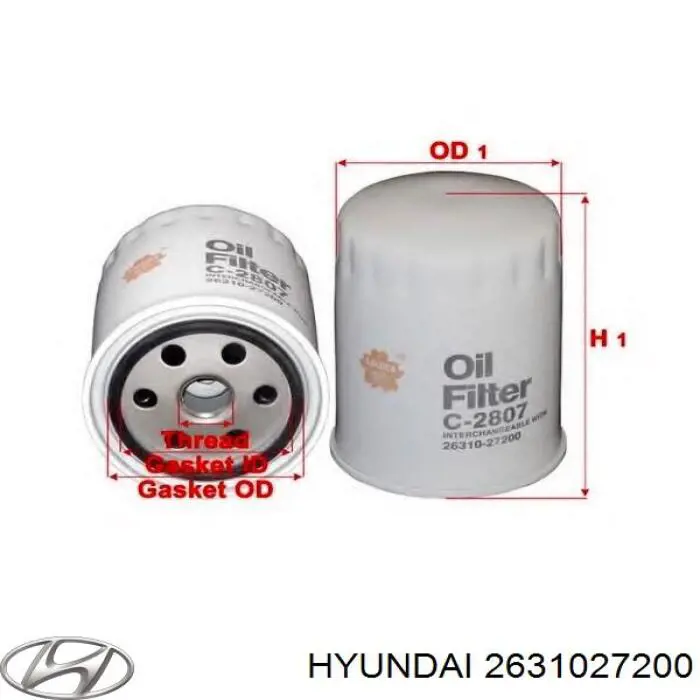 Filtro de aceite Hyundai/Kia 2631027200 precio, desde 6,84 EUR