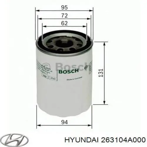 Filtro de aceite motor Hyundai/Kia 263104A000