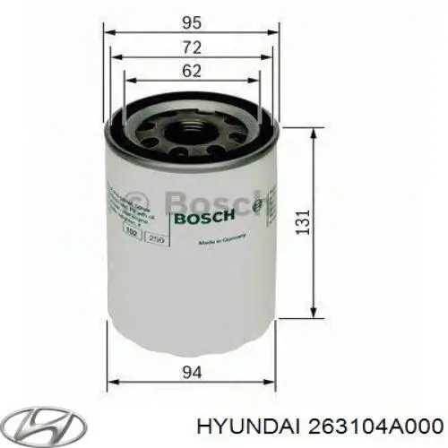Filtro de aceite Hyundai/Kia 263104A000 precio, desde 8,41 EUR