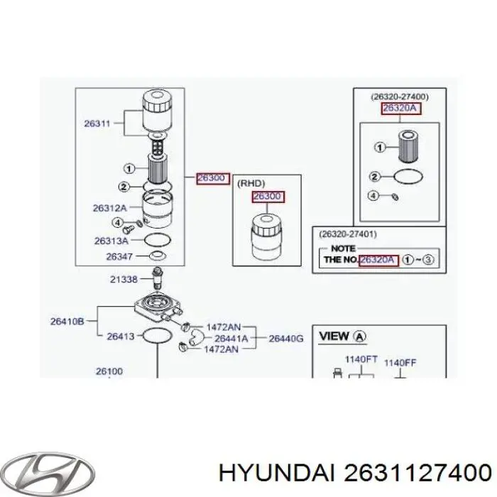 Tapa del filtro de aceite Hyundai/Kia 2631127400 precio, desde 19,39 EUR