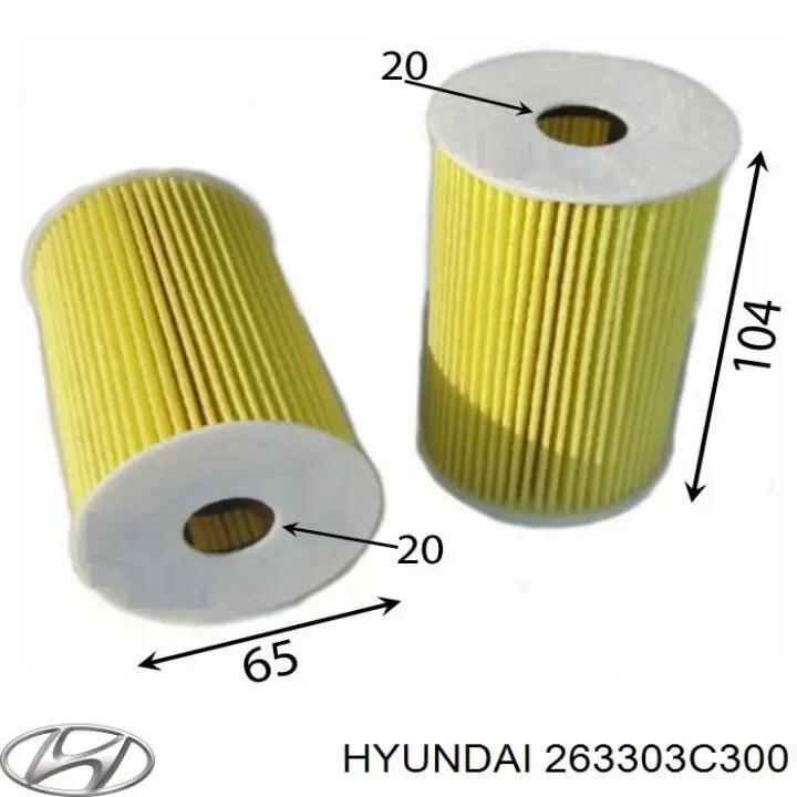 263303C300 Hyundai/Kia filtro de aceite