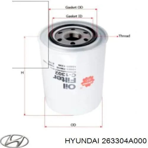 Filtro de aceite Hyundai/Kia 263304A000 precio, desde 8,41 EUR