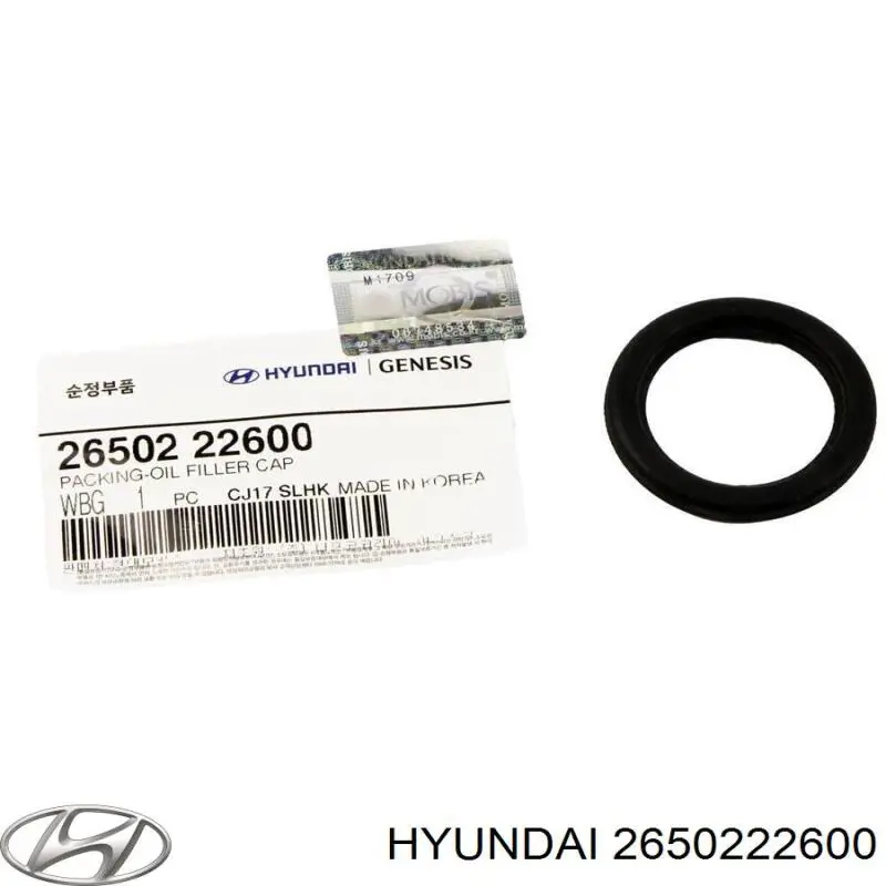 Comprar 2650222600 Hyundai/Kia Junta de tapa del tubo de llenado de aceite