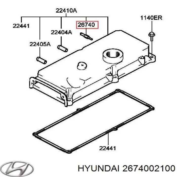 2674002100 Hyundai/Kia válvula, ventilaciuón cárter