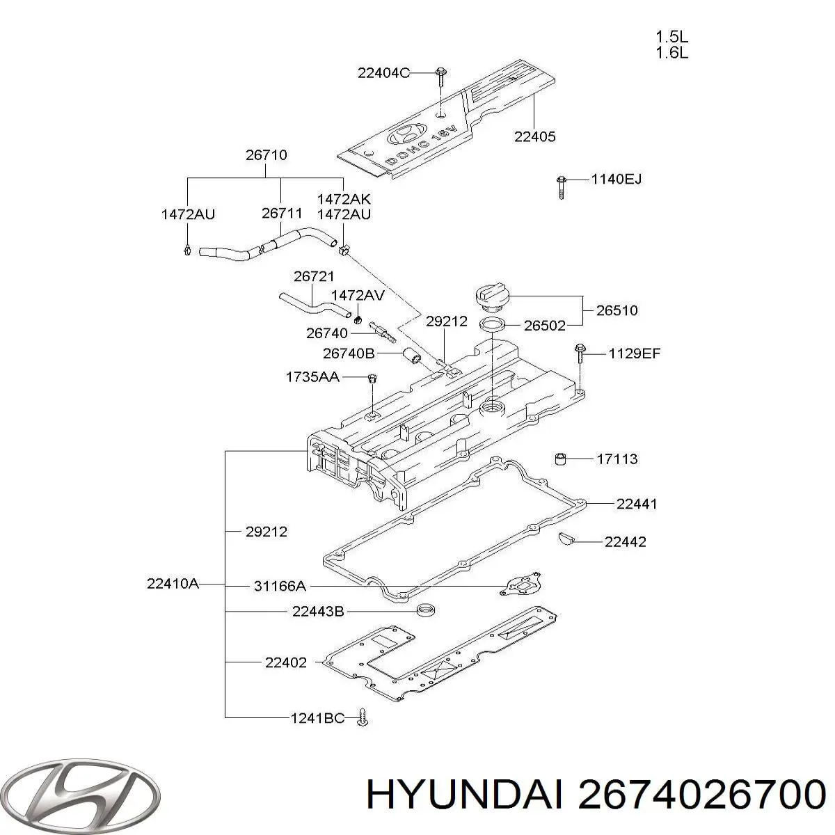 Comprar 2674026700 Hyundai/Kia Válvula PCV