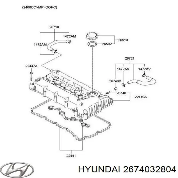 Válvula, ventilaciuón cárter Hyundai I40 VF