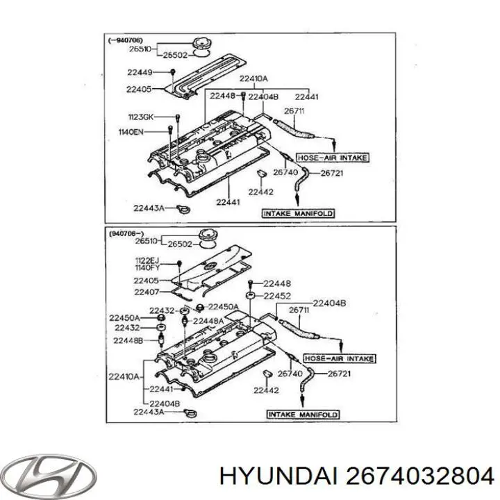 Válvula, ventilaciuón cárter Hyundai I40 VF