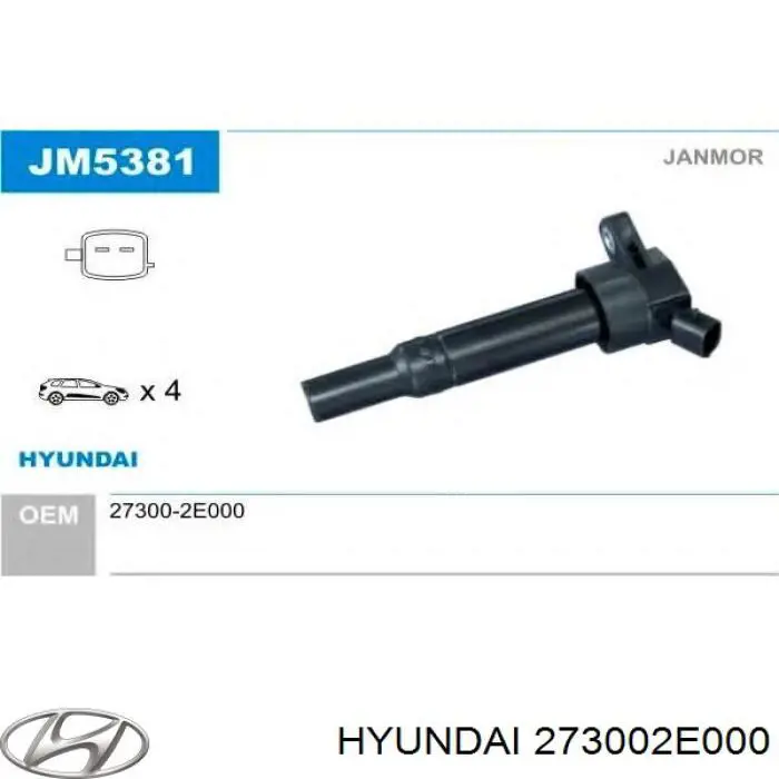 Bobina de encendido Hyundai/Kia 273002E000