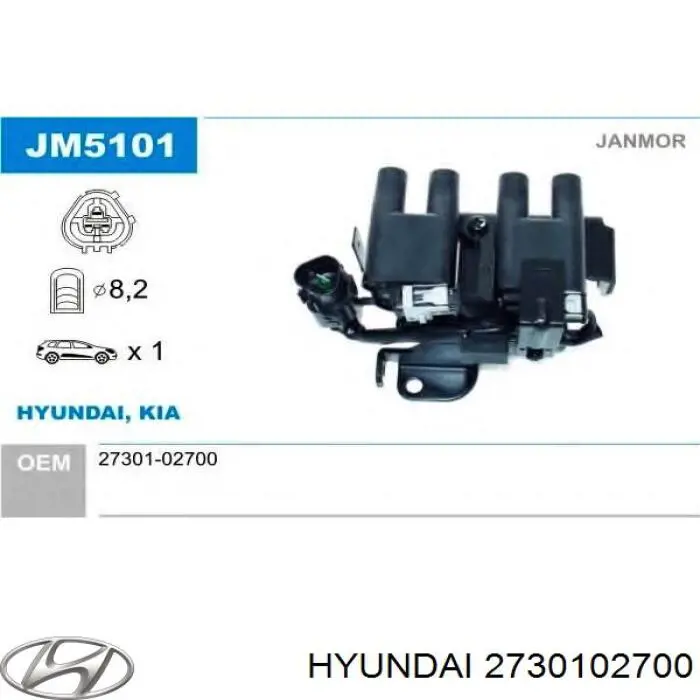 Bobina de chispa Hyundai/Kia 2730102700 precio, desde 54,86 EUR
