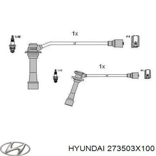 0K01318160A Hyundai/Kia cable de encendido, cilindro №1