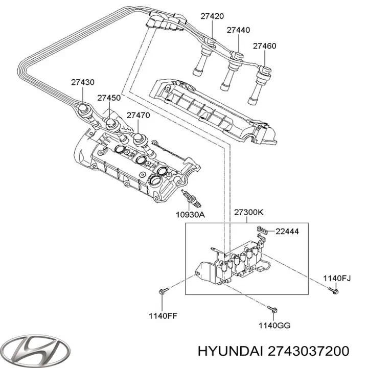 2743037200 Hyundai/Kia cables de bujías