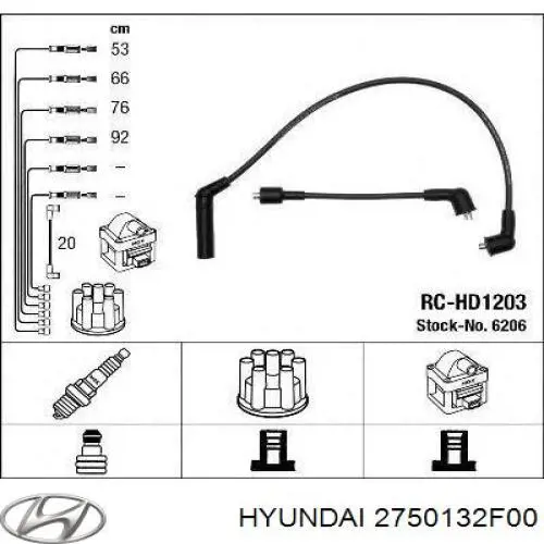 2750132F00 Hyundai/Kia cables de bujías