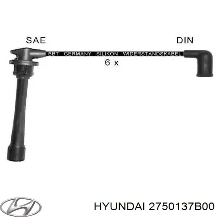 Juego de cables de bujías para Hyundai Tiburon 