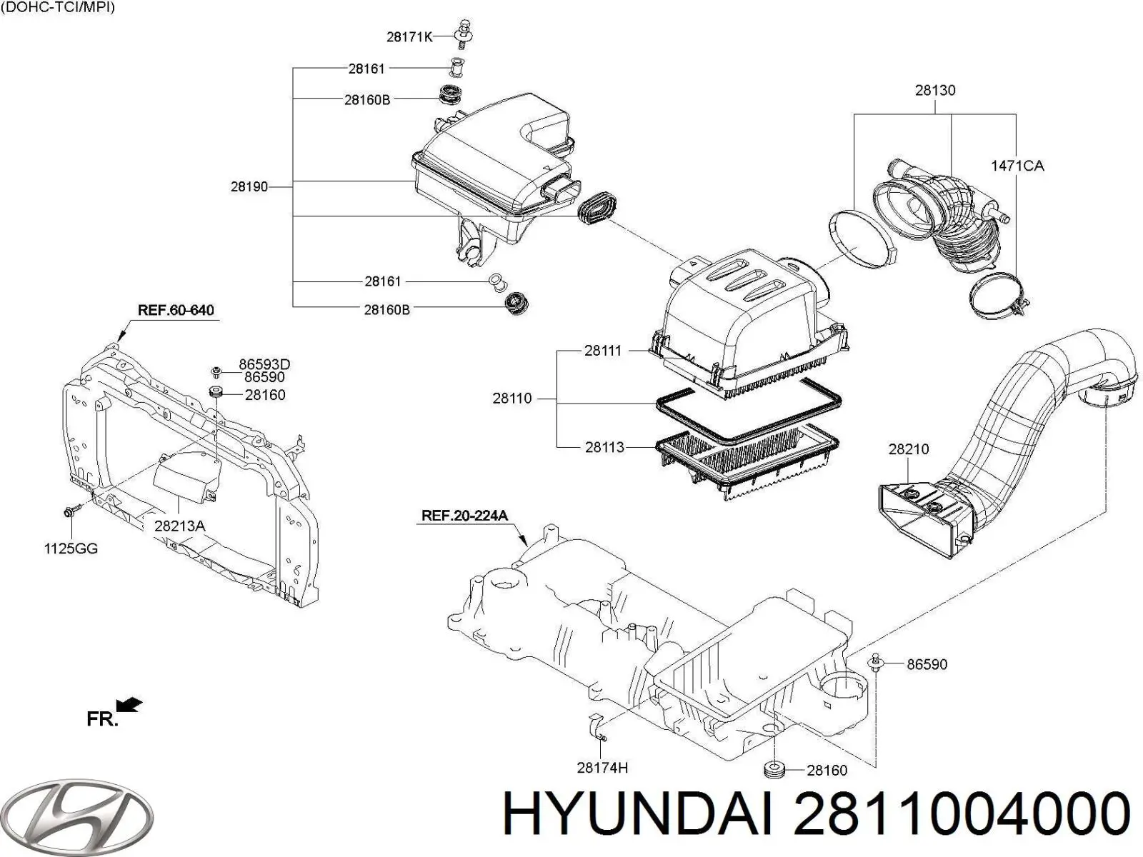 Caja del filtro de aire Hyundai I10 (PA)