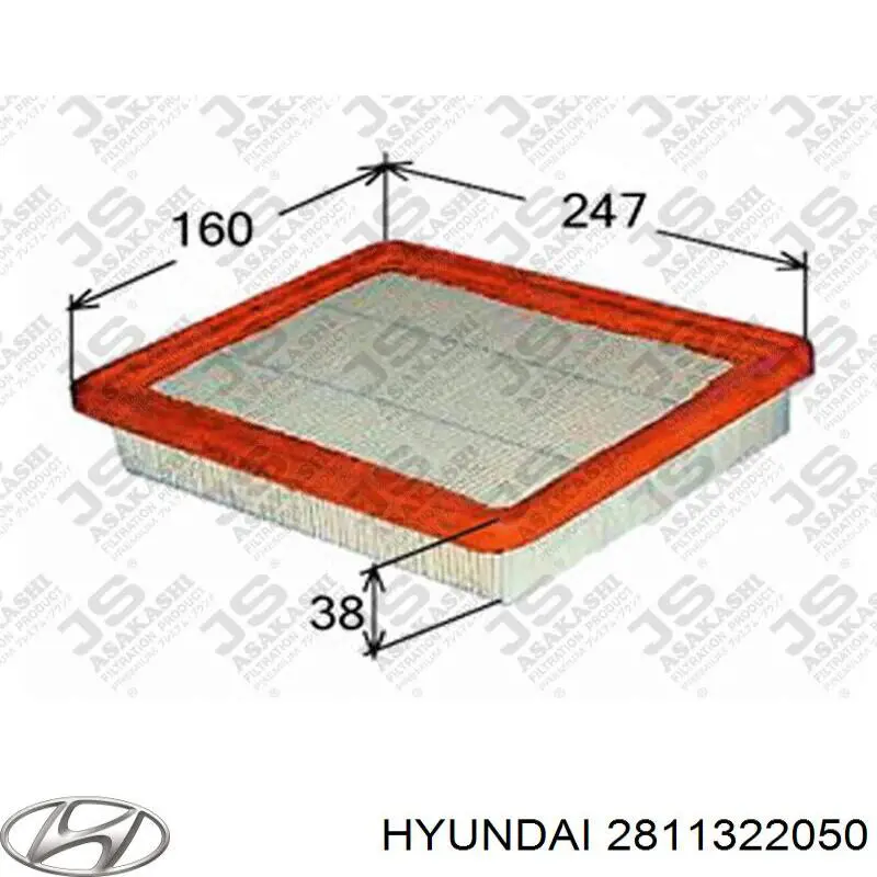 2811322050 Hyundai/Kia filtro de aire