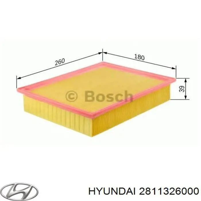 Filtro de aire 2811326000 Hyundai/Kia
