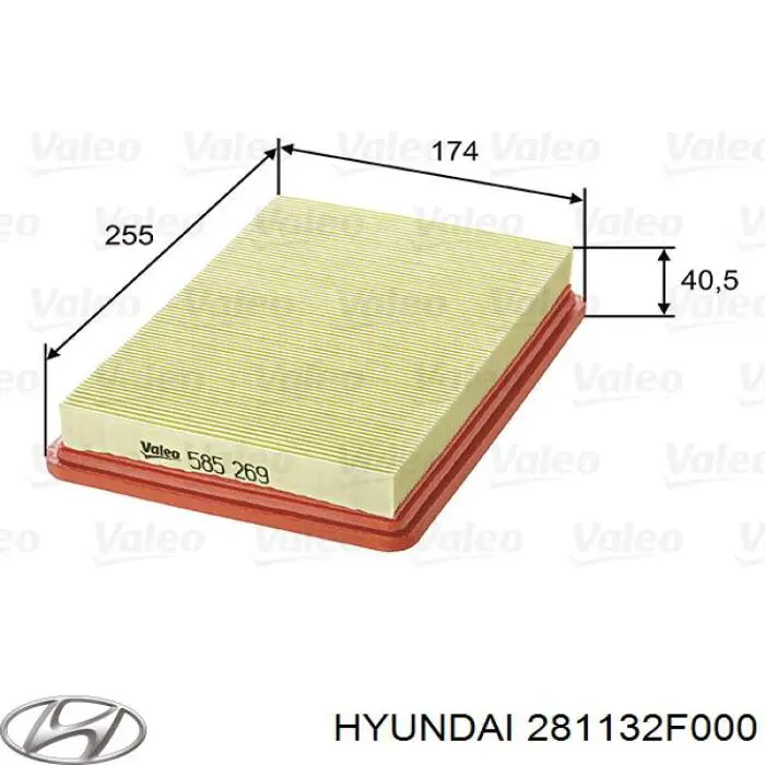 281132F000 Hyundai/Kia filtro de aire