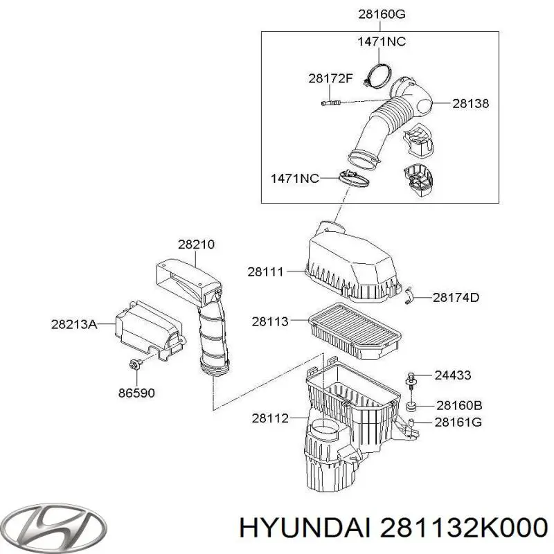 Filtro de aire 281132K000 Hyundai/Kia