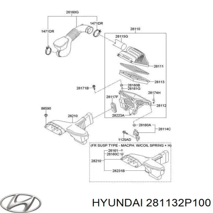 Comprar 281132P100 Hyundai/Kia Filtro de aire