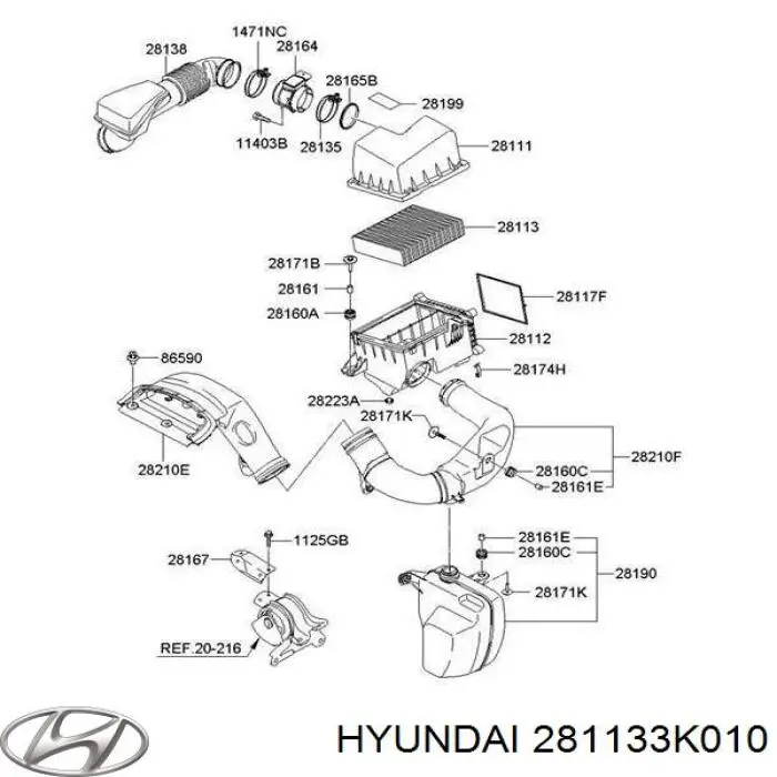 El filtro de aire Hyundai/Kia 281133K010 precio, desde 8,93 EUR